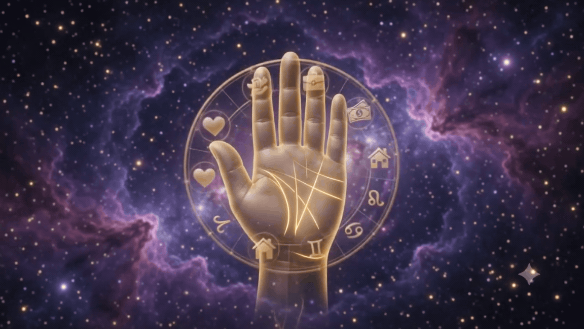 Palm reading illustration